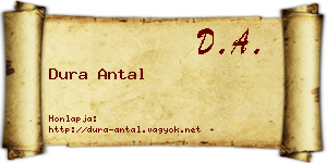 Dura Antal névjegykártya